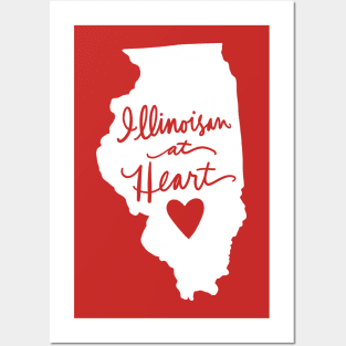 Illinoisan At Heart Illinois State Pride Calligraphy Posters and Art